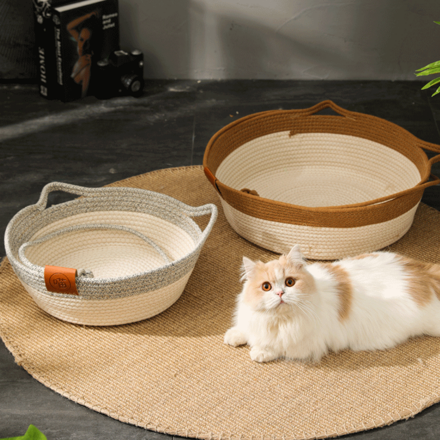 Panier Cocon Tressé pour Chat