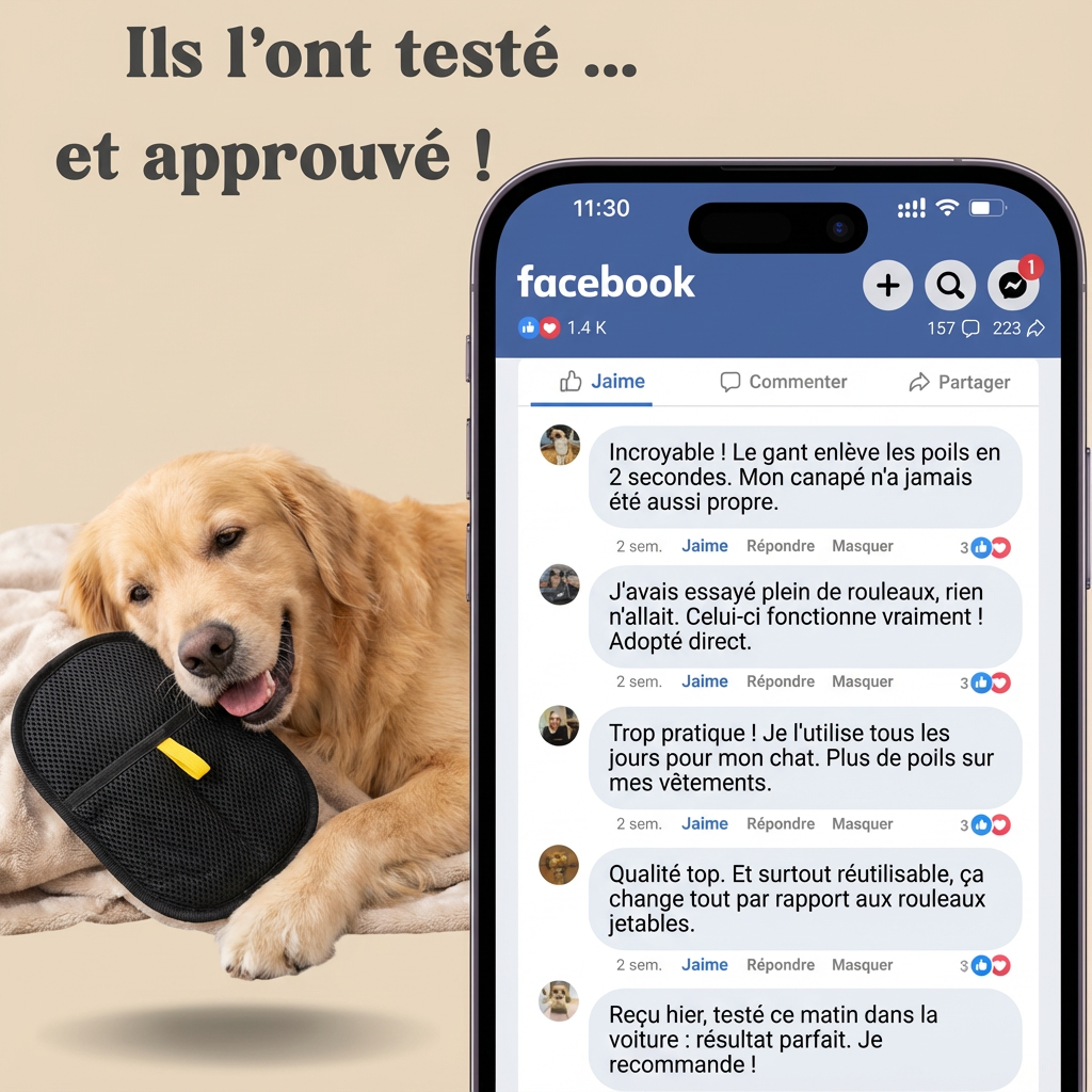Gant Anti-Poils — Élimine 100% des poils en un seul passage