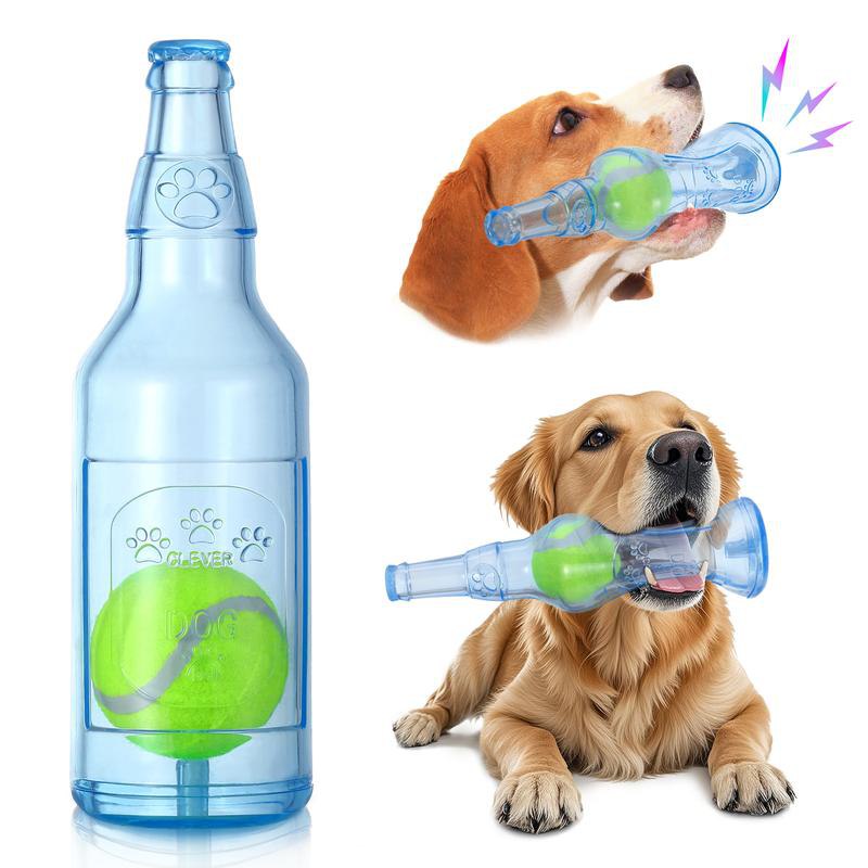 Jouet à mâcher bouteille avec balle pour chien – Amusement & anti-stress